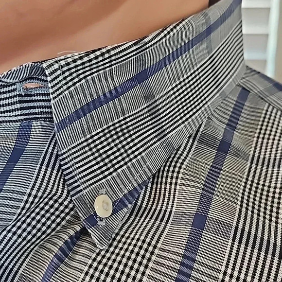 Peter Millar Long Sleeve Button Down Sport Shirt Blue Grey XXL - Picture 2 of 5